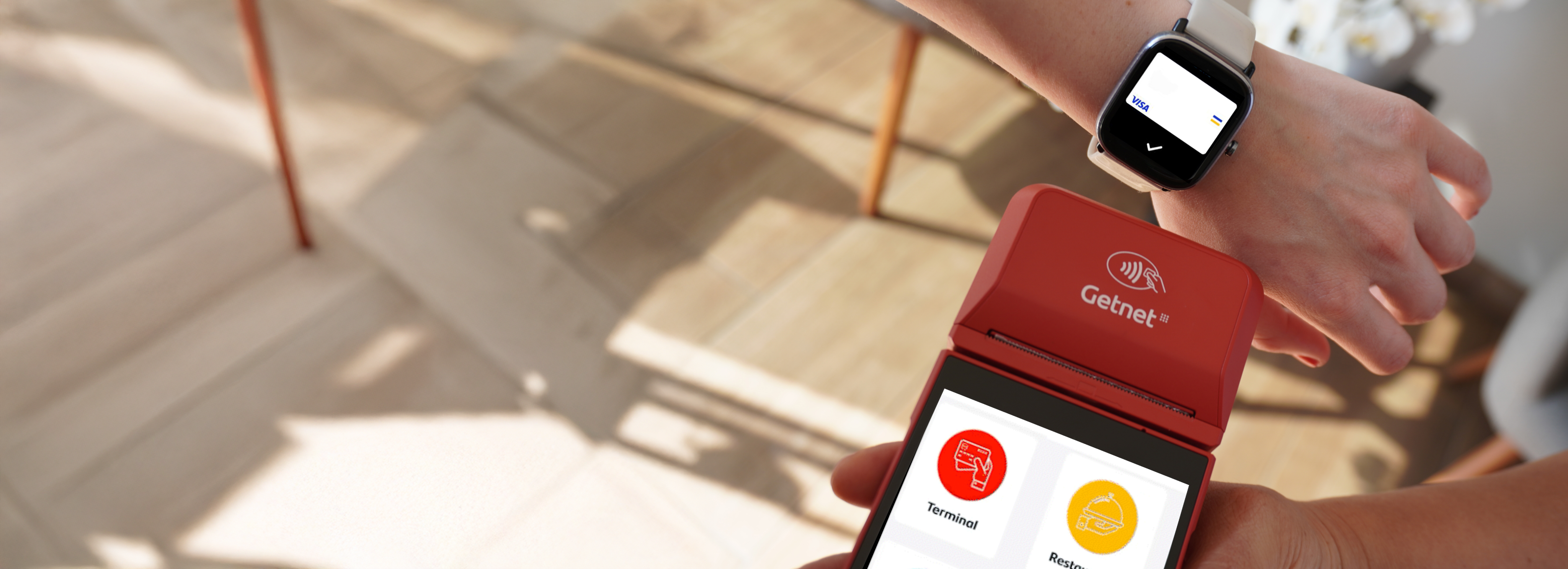 Pagando con smart watch y TPV Getnet